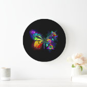 Grande Horloge Ronde Papillon arc-en-ciel (Maison)