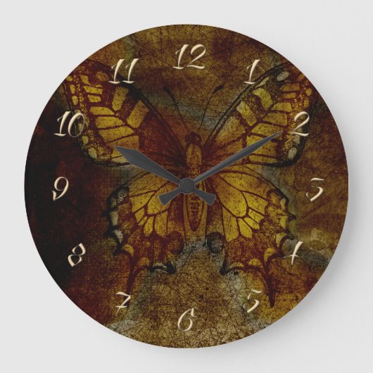 Grande Horloge Ronde Papillon d'art (Recto)