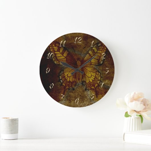 Grande Horloge Ronde Papillon d'art (Maison)
