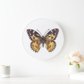 Grande Horloge Ronde Papillon de femme peint (Maison)