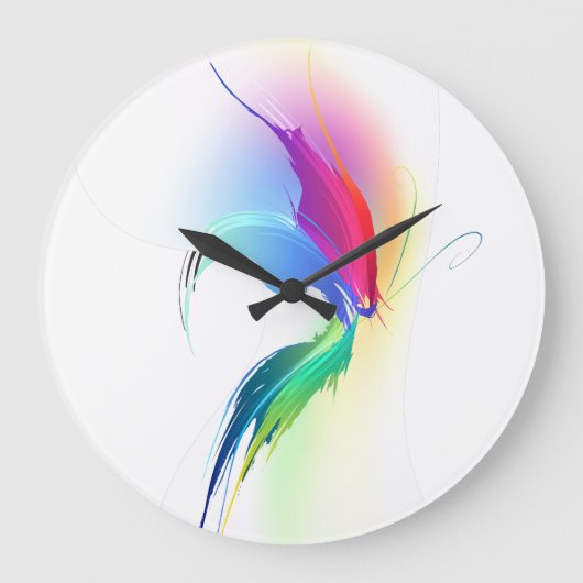 Grande Horloge Ronde Papillon de peinture Abstrait (Recto)