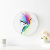 Grande Horloge Ronde Papillon de peinture Abstrait (Maison)