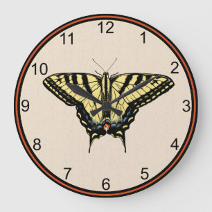Grande Horloge Ronde Papillon jaune du sud-ouest Papillon à queue swall