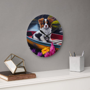 Grande Horloge Ronde Papillon sur une pagaie : Une aventure pittoresque