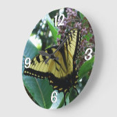 Grande Horloge Ronde Papillon Swallowtail I sur Milkweed à Shenandoah (Angle)