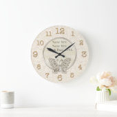 Grande Horloge Ronde Papillon Thème de mariage Cadeaux PERSONNALISÉS (Maison)