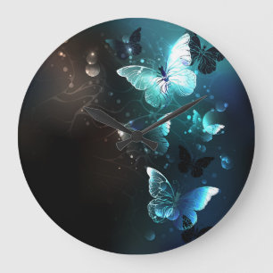 Grande Horloge Ronde Papillons de nuit