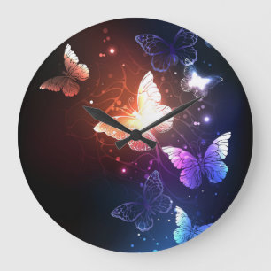 Grande Horloge Ronde Papillons nocturnes
