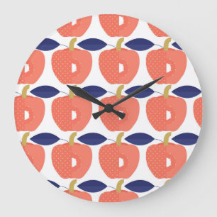 Grande Horloge Ronde Paprika Rouge : Épices Inspirés Sans Couleur.