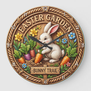 Grande Horloge Ronde Pâques Jardin Fantaisie Sentier du Lapin