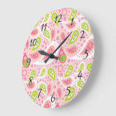 Grande Horloge Ronde Parade de Pink Paisley (Angle)