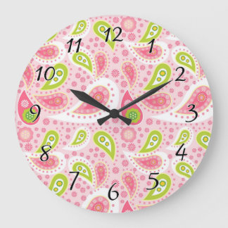 Grande Horloge Ronde Parade de Pink Paisley
