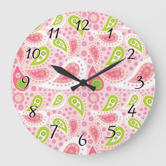 Grande Horloge Ronde Parade de Pink Paisley (Recto)
