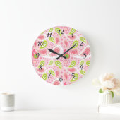 Grande Horloge Ronde Parade de Pink Paisley (Maison)