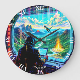 Grande Horloge Ronde Parc de course fantastique mignon