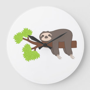 Grande Horloge Ronde Paresseux endormi