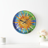 Grande Horloge Ronde Park Guell Mosaics Wall Clock (Maison)