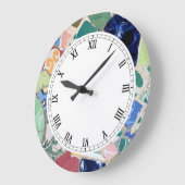 Grande Horloge Ronde Park Guell Mosaics Wall Clock (Angle)