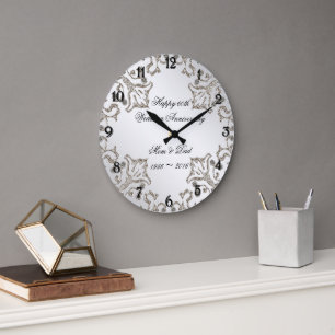 Grande Horloge Ronde Parties scintillant 60e Anniversaire du Mariage de