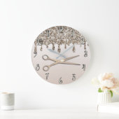 Grande Horloge Ronde Parties scintillant Champagne Gold Dridge Moderne (Maison)