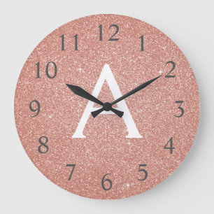 Grande Horloge Ronde Parties scintillant d'étincelle rose Rose Gold Nom