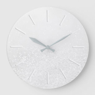 Grande Horloge Ronde parties scintillant faux argent