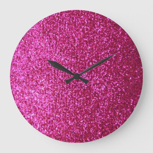 Grande Horloge Ronde Parties scintillant Faux Hot Rose (Recto)
