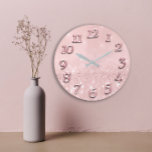 Grande Horloge Ronde Parties scintillant gris argenté minimal rose rose<br><div class="desc">Unique minimaliste et décoratif Correspond à la mode réelle dans la décoration maison. Vous pouvez modifier la forme et la couleur de la main.</div>