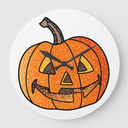 Grande Horloge Ronde Parties scintillant Jack O'Lantern (Recto)