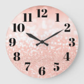 Grande Horloge Ronde Parties scintillant Pale Rose Gold Glam Bokeh (Recto)