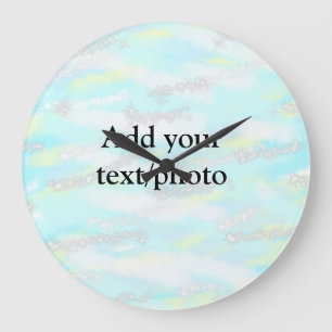 Grande Horloge Ronde Parties scintillant pastel simple coloré ajouter v
