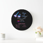 Grande Horloge Ronde Parties scintillant rose bleue nettoyant pop ajout (Maison)