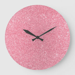 Grande Horloge Ronde Parties scintillant rose, texture abstraite de Noë
