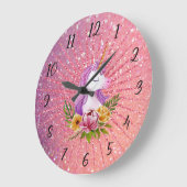 Grande Horloge Ronde Parties scintillant Unicorn (Angle)
