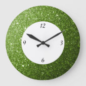 Grande Horloge Ronde Parties scintillant vert clair vert verdure étince (Recto)