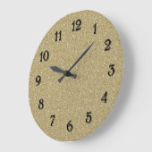 Grande Horloge Ronde Parties scintillantes d'or (Angle)