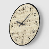 Grande Horloge Ronde Partition sur parchemin manuscrite en encre (Angle)
