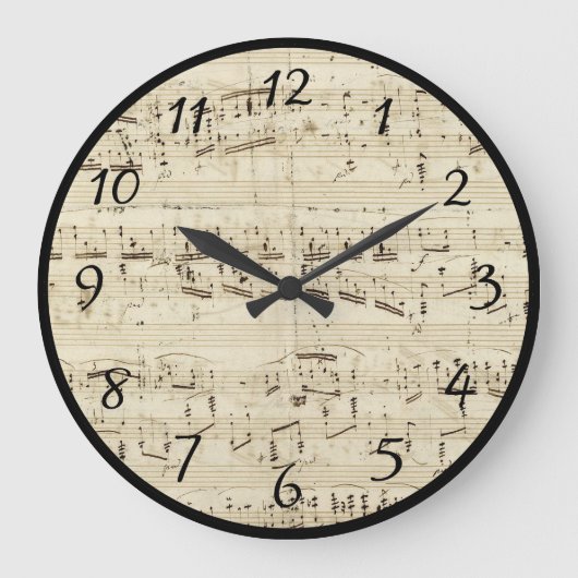 Grande Horloge Ronde Partition sur parchemin manuscrite en encre (Recto)