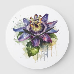Grande Horloge Ronde Passionné Purple Passion Fleur