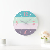 Grande Horloge Ronde Pastel coloré (Maison)