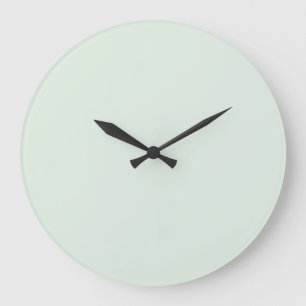 Grande Horloge Ronde Pastel Mint Vert couleur solide