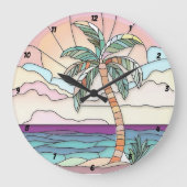 Grande Horloge Ronde Pastel Palm Vitrail (Recto)