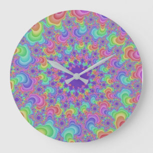 Grande Horloge Ronde Pastel Rainbow Eye