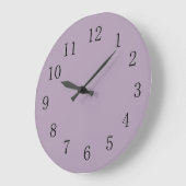 Grande Horloge Ronde Pastel violet couleur solide (Angle)