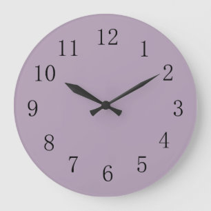 Grande Horloge Ronde Pastel violet couleur solide