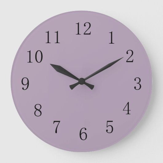 Grande Horloge Ronde Pastel violet couleur solide (Recto)