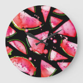 Grande Horloge Ronde Pastèque à l'aquarelle 2 (Recto)