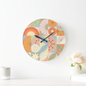 Grande Horloge Ronde Pastèque d'été Citrus : Patte géométrique Abstrait (Maison)