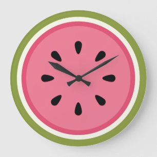 Grande Horloge Ronde Pastèque rose
