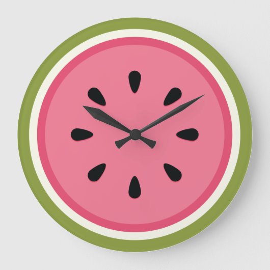 Grande Horloge Ronde Pastèque rose (Recto)